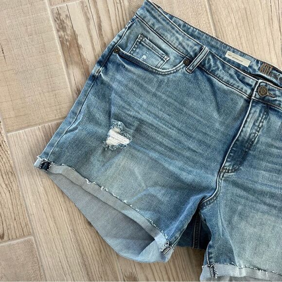 NEW Kut from the Kloth Katy boyfriend denim raw hem cuffed jean shorts new 20W - Picture 5 of 10